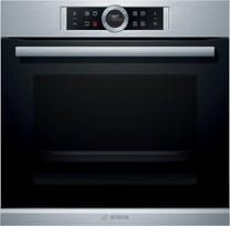 Bosch HBG675BS1 Serie 8 Einbau-Backofen, 60 x 60 cm, Made in Germany, Pyrolyse Selbstreinigung, AutoPilot 10 Automatikprogramme, 4D Heißluft, TFT-Touchdisplay, Edelstahl