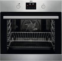 AEG BPB355060M / Serie 6000 mit SteamBake / Pyrolyse – Selbstreinigung / Touch-Bedienung / Grillfunktion / Display mit Uhr / Kindersicherung / A+ / Edelstahl mit Antifingerprint