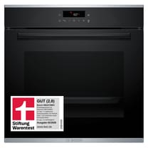 Bosch HBA272BB3, Serie 4 Einbau-Backofen 60 x 60 cm, Pyrolyse-Selbstreinigung & Hydrolyse, LED Touch Control, 3D-Heißluft, 10 Automatikprogramme, Schnellaufheizung